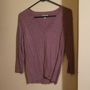 Lad. lt purp. button ^ v neck swtr XL Croft Barrow